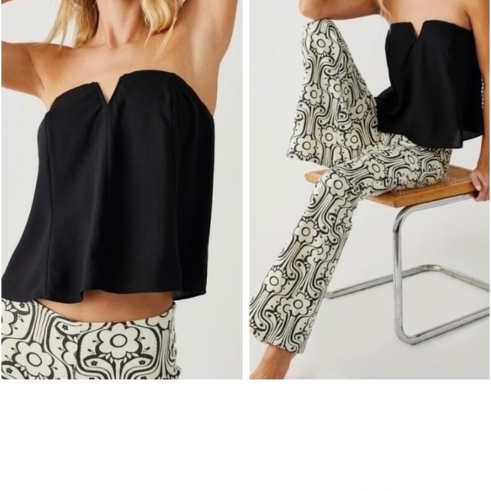Free People Toss It On Tube Top Black Medium NWT NEW